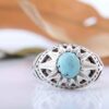 Persian Neyshabur Turquoise Silver Ring Handcrafted for Men AM_4605