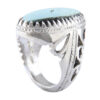 Persian Neyshabur Turquoise Silver Ring Handcrafted for Men