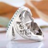 Persian Neyshabur Turquoise Silver Ring Handcrafted for Men