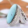 Persian Neyshabur Turquoise Silver Ring Handcrafted for Men