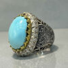 Persian Neyshabur Turquoise Silver Ring Handcrafted for Men