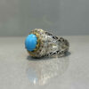 Persian Neyshabur Turquoise Silver Ring for Men Model Mirror Work