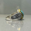Persian Neyshabur Turquoise Silver Ring for Men Model Sport
