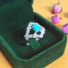 Persian Neyshabur Turquoise Silver Ring for Women Model Neyshabur