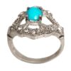 Persian Neyshabur Turquoise Silver Ring for Women Model Neyshabur