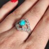 Persian Neyshabur Turquoise Silver Ring for Women Model Neyshabur