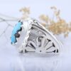 Persian Neyshabur Turquoise Silver Ring Handcrafted III