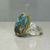 Persian Neyshabur Turquoise Silver Ring Handcrafted