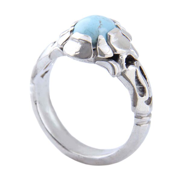 Persian Neyshabur Turquoise Silver Ring Handcrafted for Men