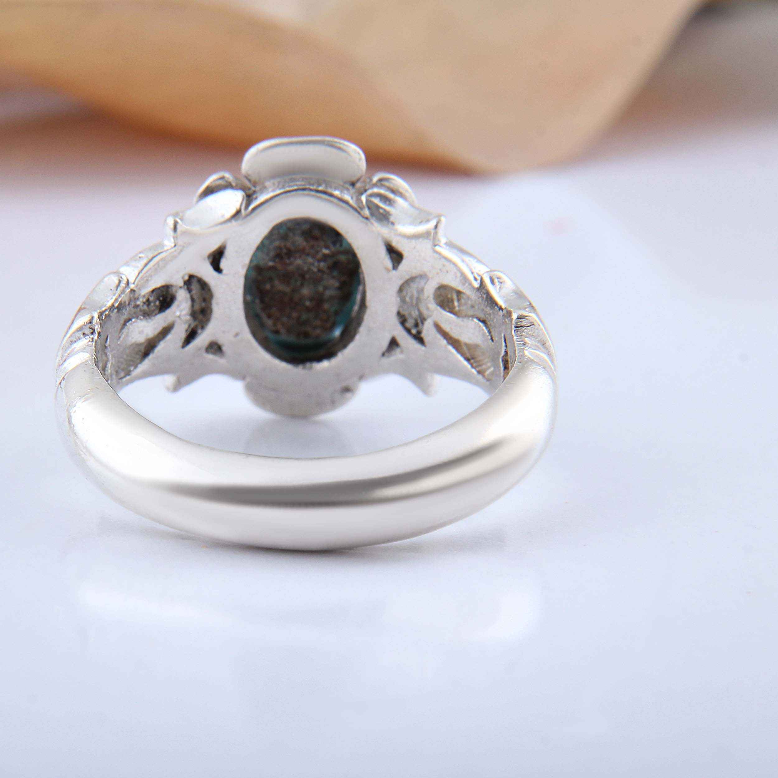 Persian Neyshabur Turquoise Silver Ring Handcrafted for Men