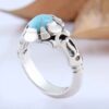 Persian Neyshabur Turquoise Silver Ring Handcrafted for Men
