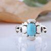 Persian Neyshabur Turquoise Silver Ring Handcrafted for Men
