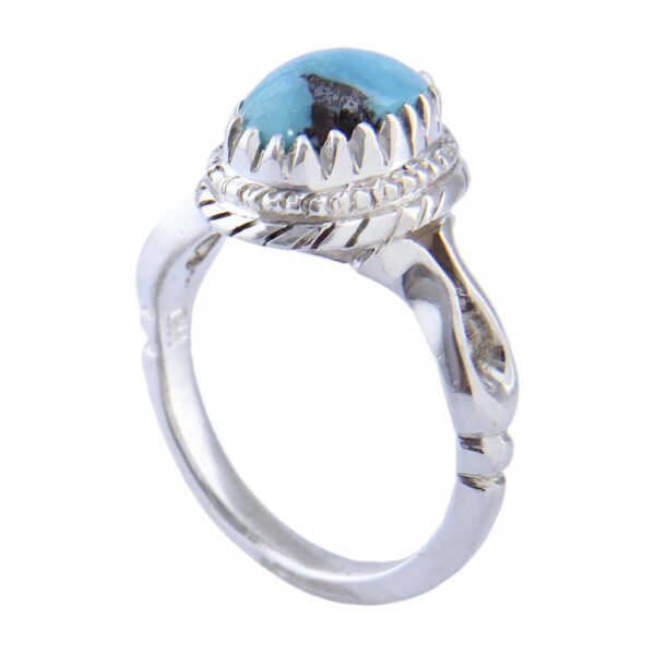 Persian Neyshabur Turquoise Silver Ring Handcrafted