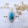 Persian Neyshabur Turquoise Silver Ring Handcrafted