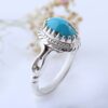 Persian Neyshabur Turquoise Silver Ring Handcrafted