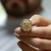 Sterling Silver Lion Face Engraved Signet Ring for Men