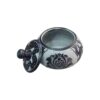 Handcrafted Stone Sugar Bowl with Lid - Artistic Floral Design