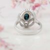 Persian Neyshabur Turquoise Silver Ring Handcrafted Rhodium Plated