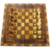 Persian Inlaid Wooden Marquetry Chess Board with 32 Pieces & Artistic Design