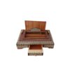 Handcrafted Persian Wooden Pen Holder for Desk - Elegance Khatamkari Art, Floral Design