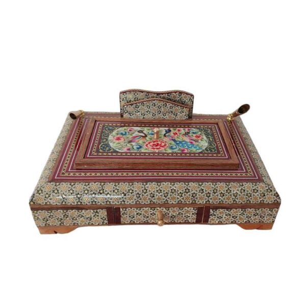 Persian Flair – Classic Wooden Holder with Detailed Khatam Kari Pattern