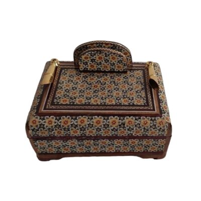 Handcrafted Persian Wooden Pen Holder for Desk – Elegance Khatamkari Art