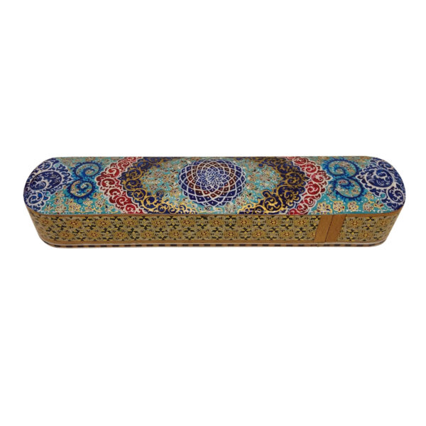 Persian Wooden Pencil Box Handcrafted with  Khatamkari