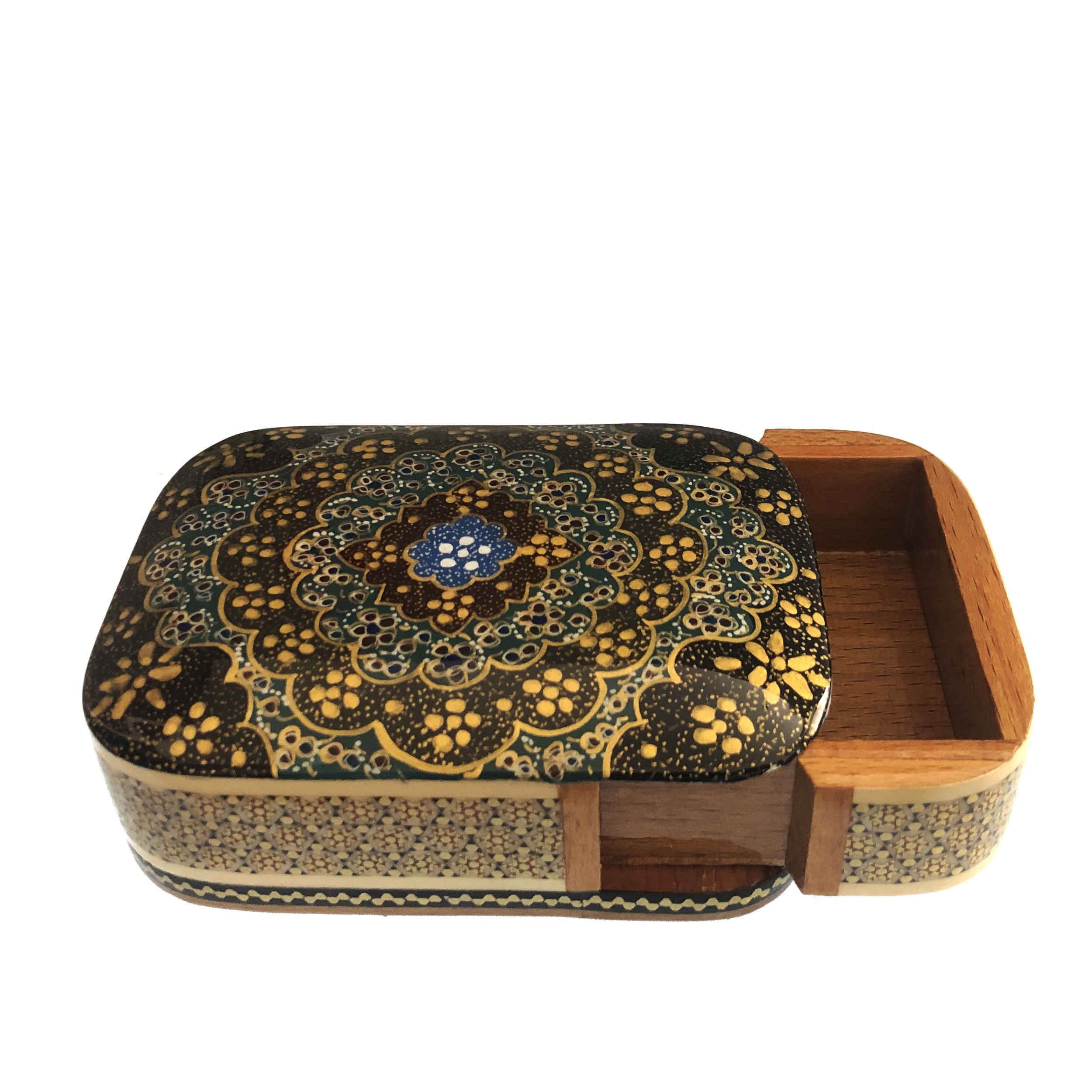 Persian Wooden Playing Card Box – Khatam Enameled Traditional