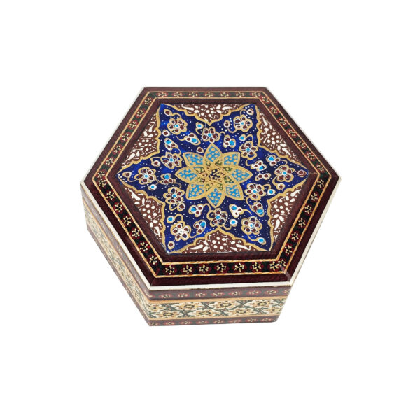Persian Wooden Jewelry Box - Khatam Enameled