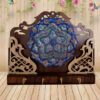 Handcrafted Persian Wooden Wall Key Holder with 4 Hook