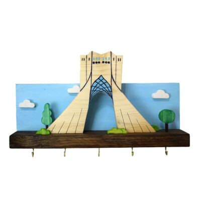 Decorative & Handcrafted Wall Key Holder with Azadi Tower Design