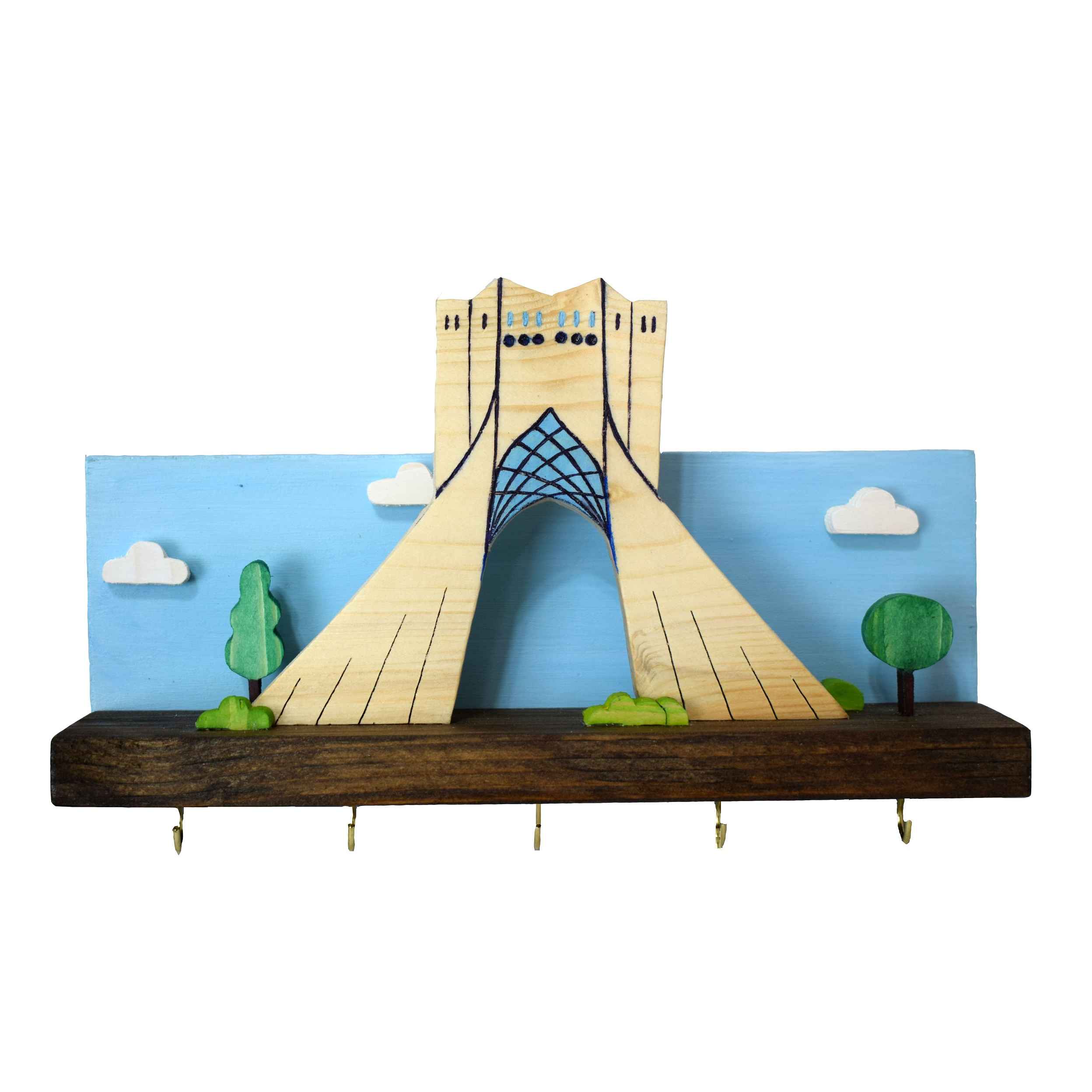 Decorative & Handcrafted Wall Key Holder with Azadi Tower Design
