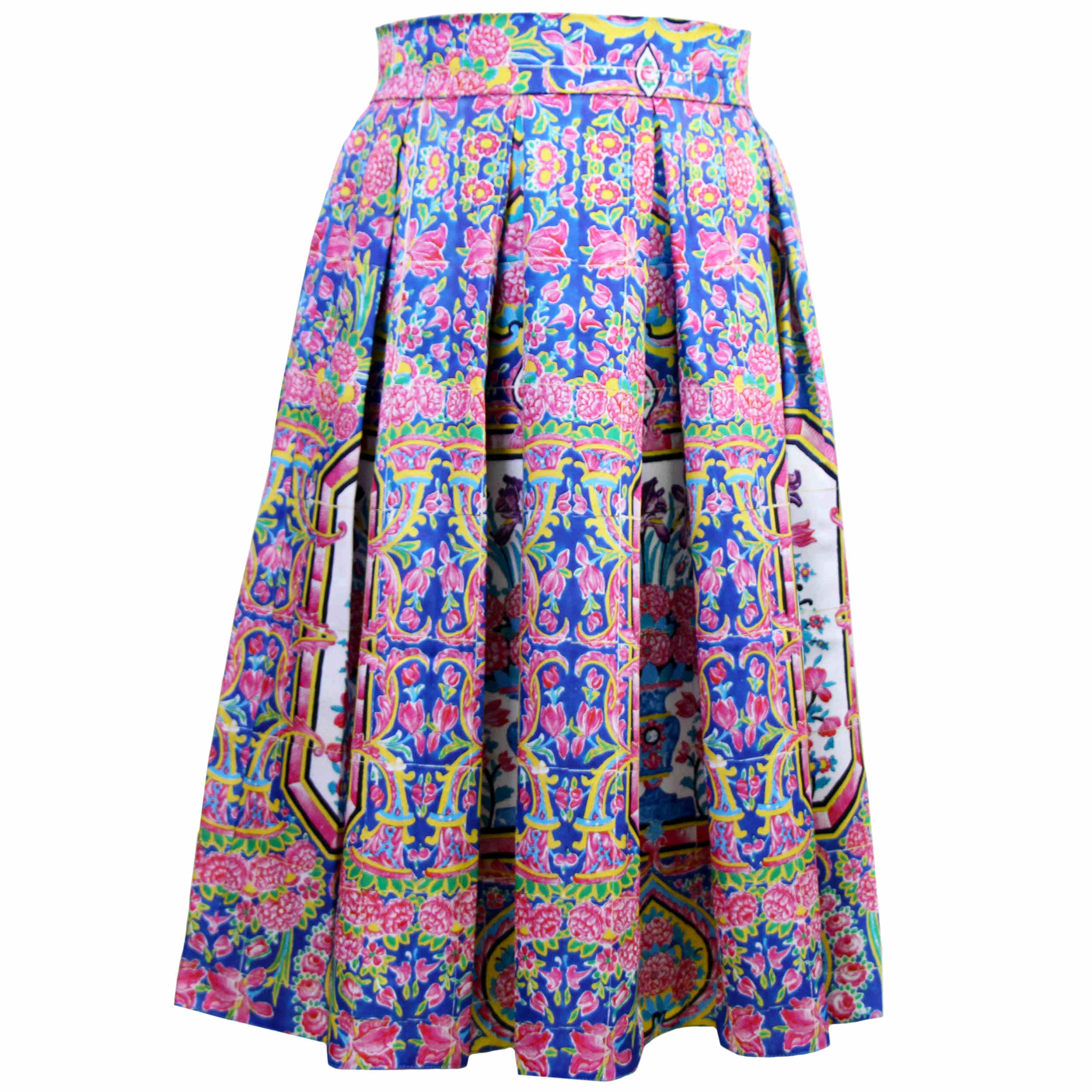 Pink Persian Pleated Skirt Tile Design for Women