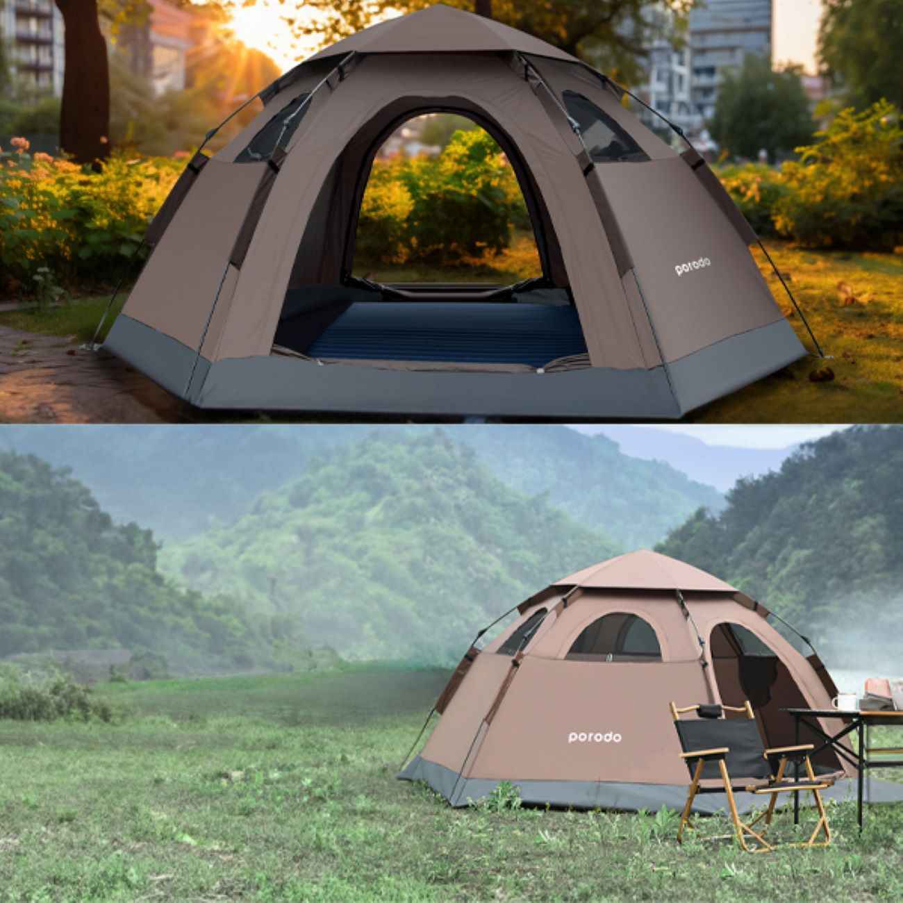 Porodo Camping Tent for 3-4 Person Waterproof for Hiking