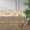 Printed Tablecloth Floral Bordered Brown 6 Seater