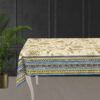 Printed Tablecloth Floral Bordered Brown 6 Seater
