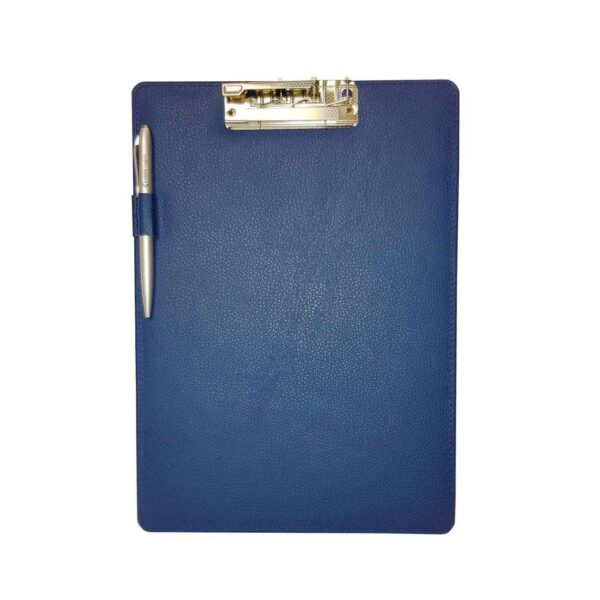 Leather Clipboard with Navy Blue Pen