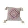 Punch Needle Cushion Cover - Embroidered Geometric Green Design
