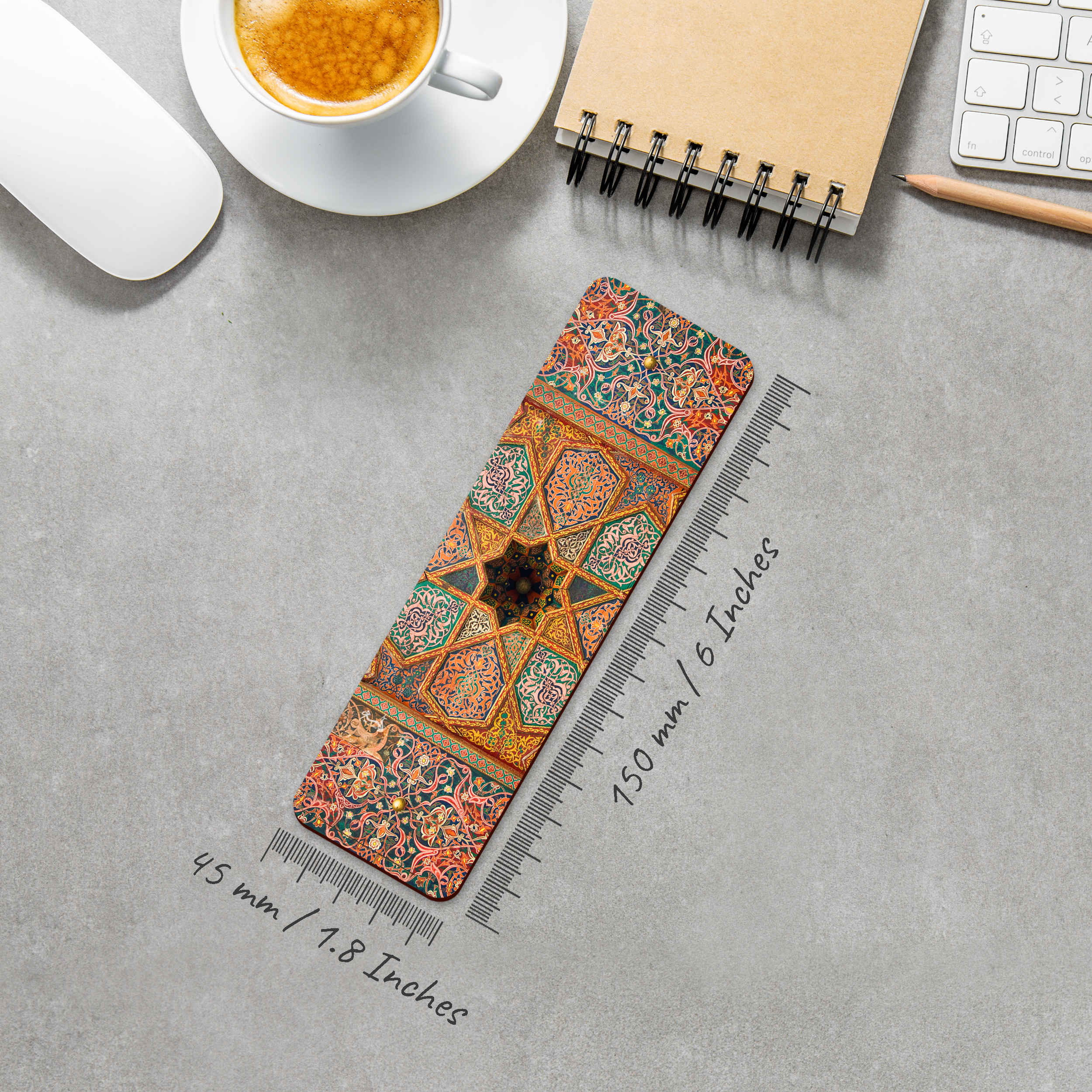 Artistic Persian Inspired Wooden Bookmark Traditional Design