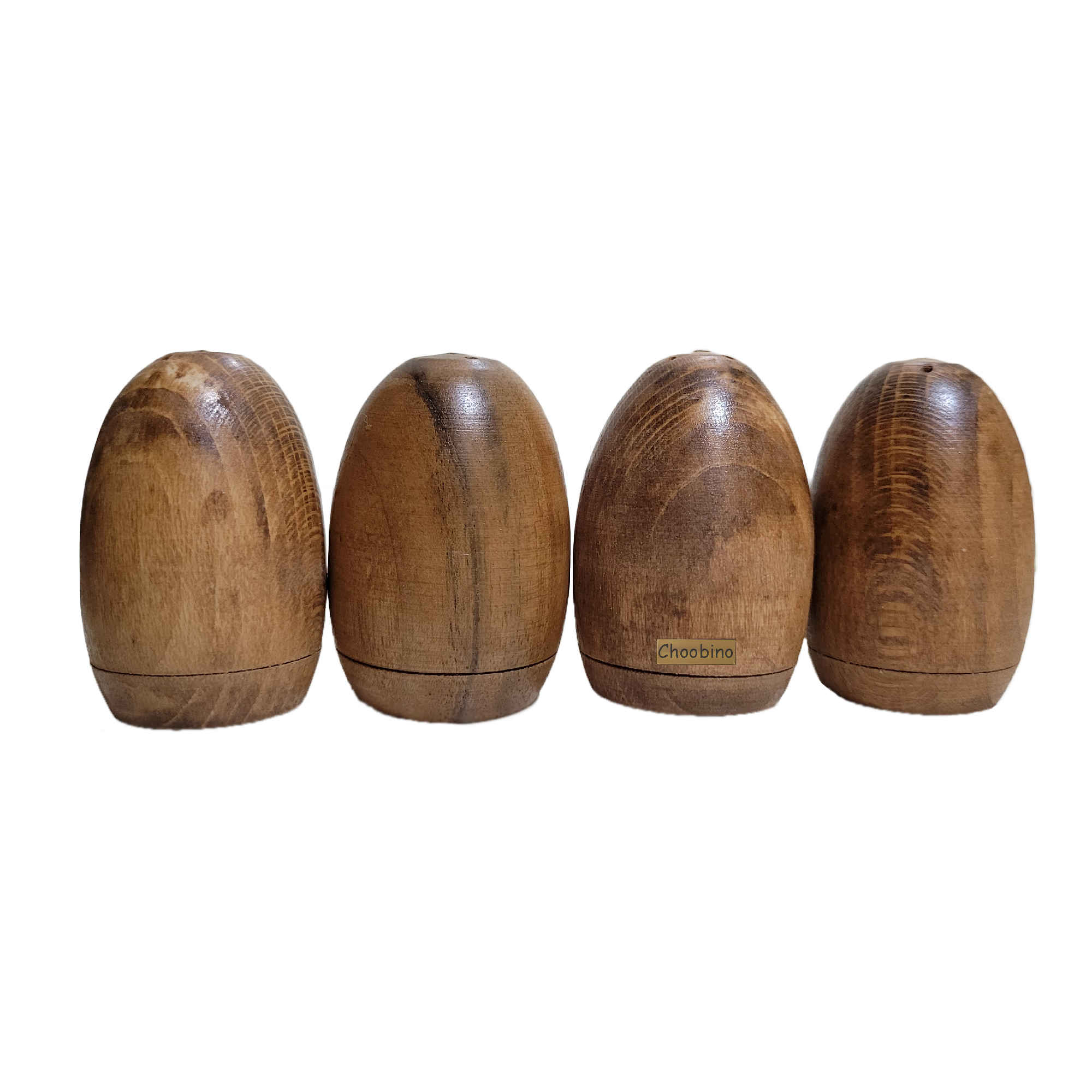 Rustic Wooden Salt & Pepper Shakers for Kitchen Table