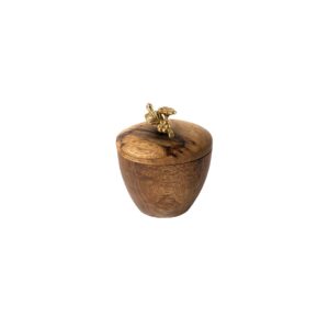 Handcrafted Wooden Sugar Bowl with Lid – Rustic Style and Floral Design