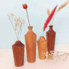 Handcrafted Decorative Wooden Vases Made from Natural Solid Wood - Set of 2