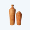 Handcrafted Decorative Wooden Vases Made from Natural Solid Wood - Set of 2
