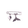 Safety Pin Brooch with Yin Yang & Mermaid Tail Design – Balance and Fantasy