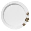 Serving Metal Tray with Steel Golden Flower Design