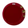 Serving Metal Tray with Steel Golden Flower Design