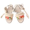 Slingback Flat Sandals Hand-embroidered Boho Design