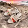 Slingback Flat Sandals Hand-embroidered Boho Design