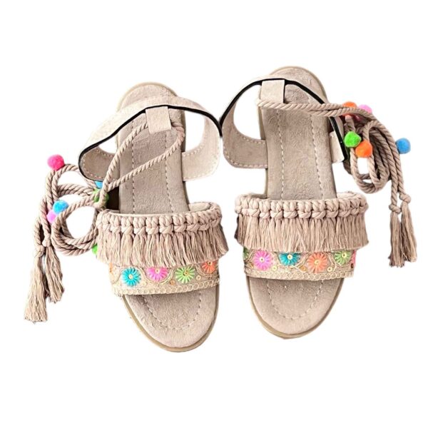 Slingback Flat Sandals Handcrafted with Boho Design