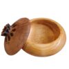 Handcrafted Wooden Sugar Bowl with Lid - Rustic Style and Pomegranate Design